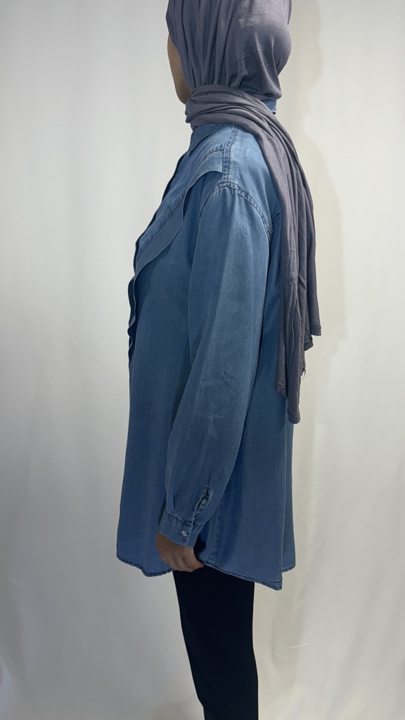 Tunique en jean couture en v 
