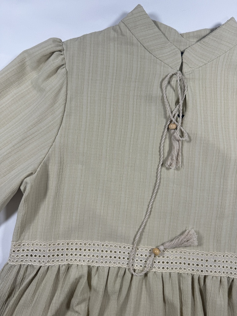 Tunique robe plissé a dentelle 