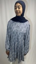 Tunique robe a motif et manche boufante 