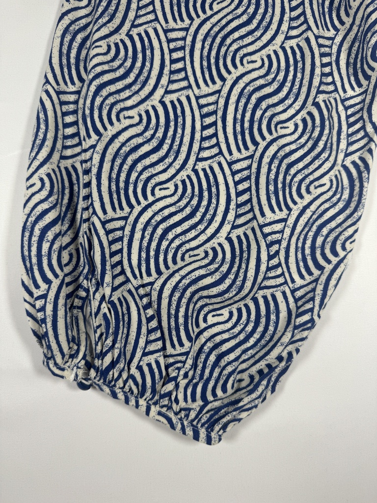 Tunique robe a motif et manche boufante 