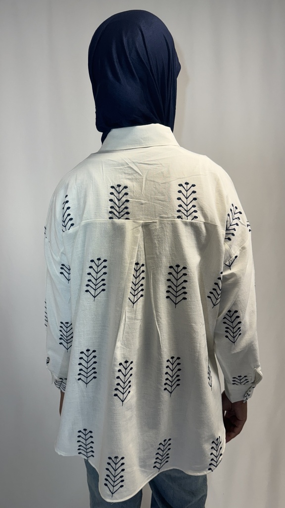 Tunique a broderie bleu 